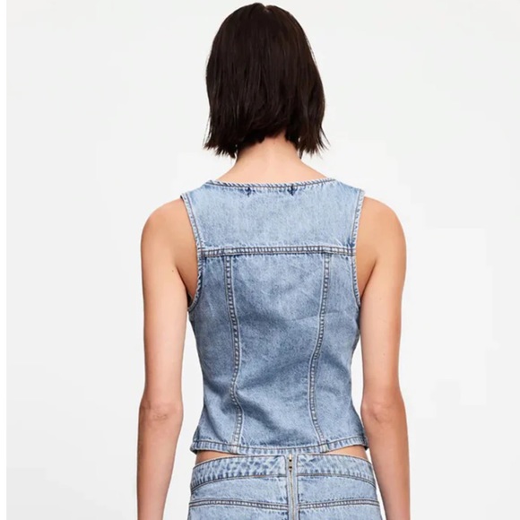 BATROUN VEST FADED DENIM LIONESS - Picture 3 of 5